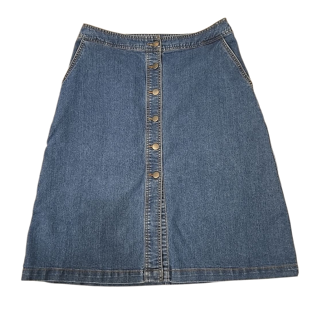 Faded Glory Women’s Blue Jean Skirt Size 8-10 Medium Denim Casual